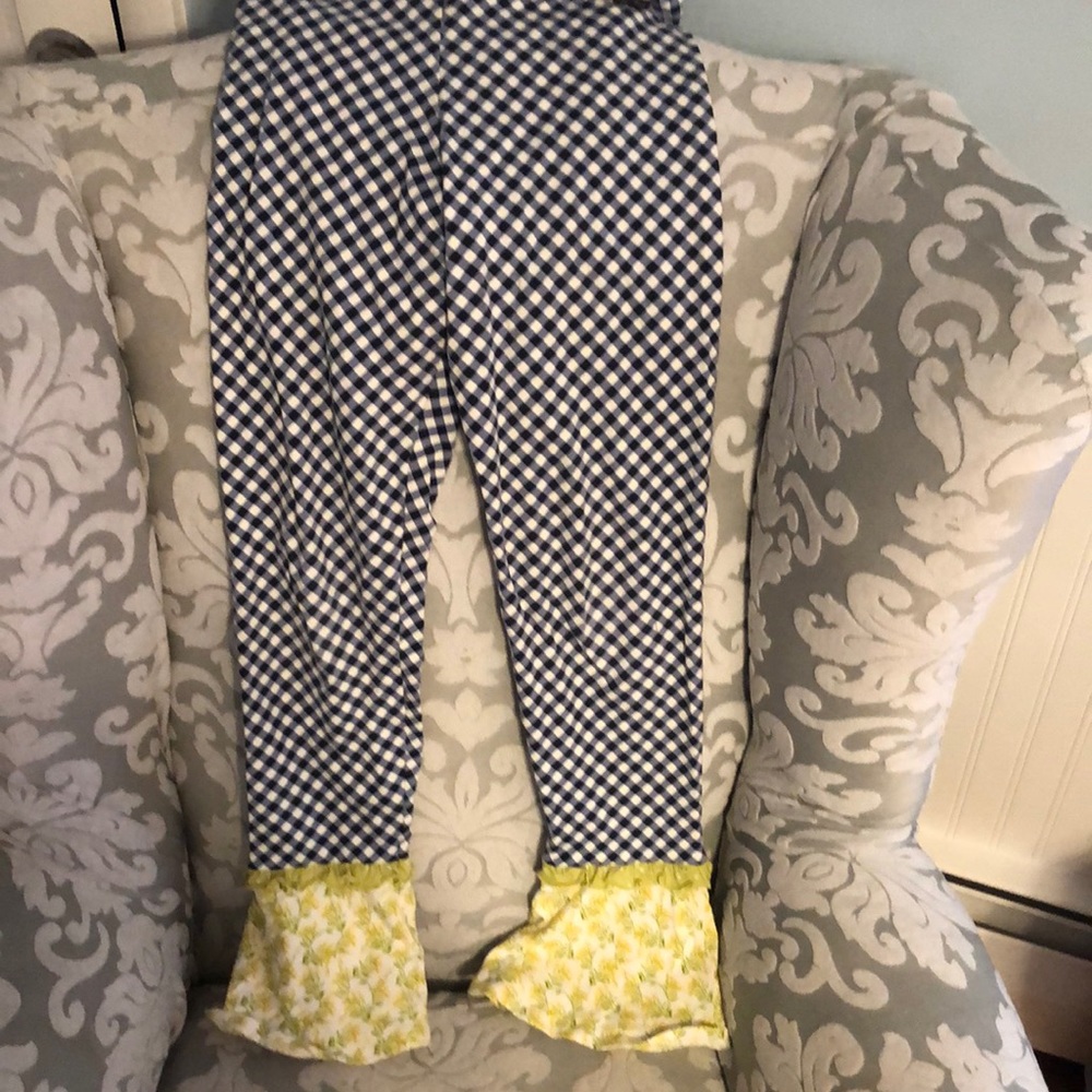 NWOT Matilda Jane checked leggings ruffled bottoms sz 14